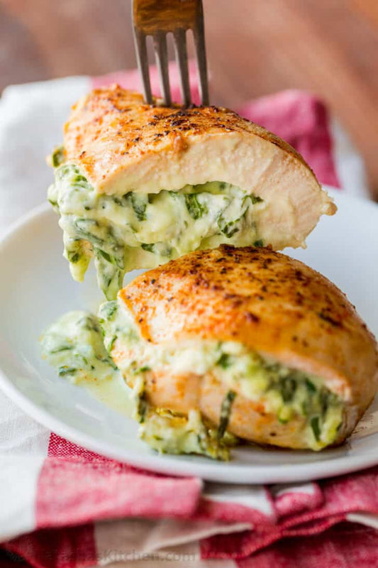 Wrapped Stuffed Chicken in Cream Cheese Reduction