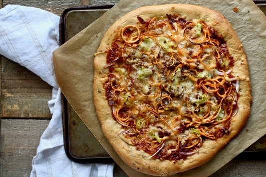 Chicken Bacon Sweet Potato Pizza